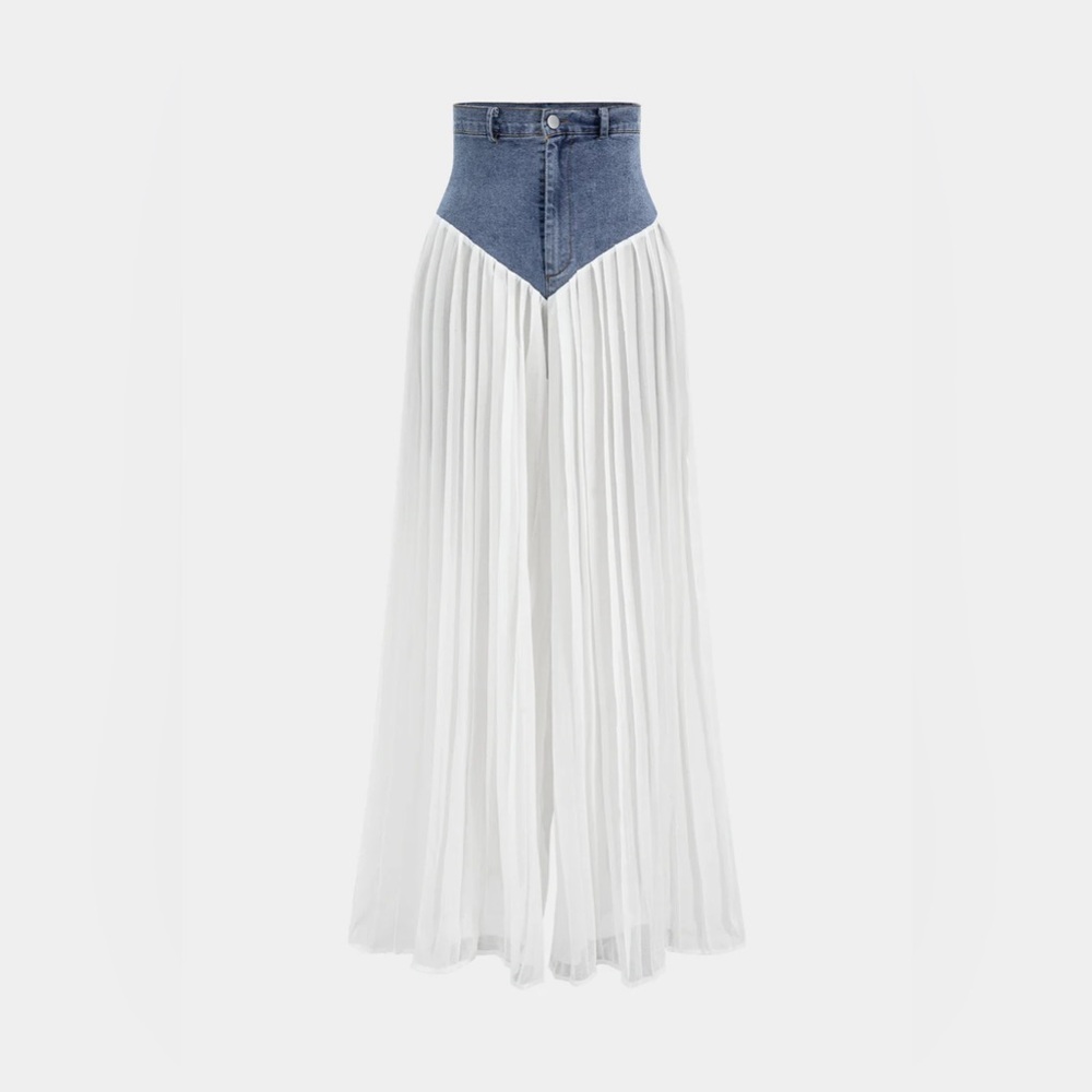 059. Micas Bustier Zipper Cami Top Chiffon Pleated Set S - Picture 4 of 6